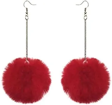 1-5Pairs Colorful Pom Pom Earring Faux Fur Ball Earrings Raibowcolors Jewelryset Cute Balls Accessory Lovely Jewelries for Women