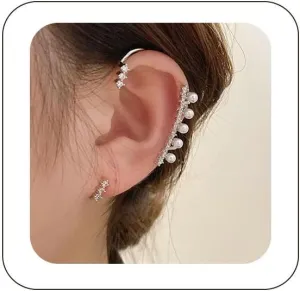 1 Pair of No Piercing Earrings Hook without Pierced Ear Bone Clip Ear Clip Ear Cuff Zircon Earrings for Women Wrap Earrings Dainty Cartilage Earrings Gifts for Women Trendy