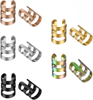 10 PCs Unisex Punk Rock Ear Cuff Wrap No Piercing Clip On Rings Unique Delicate Jewelry Accessories