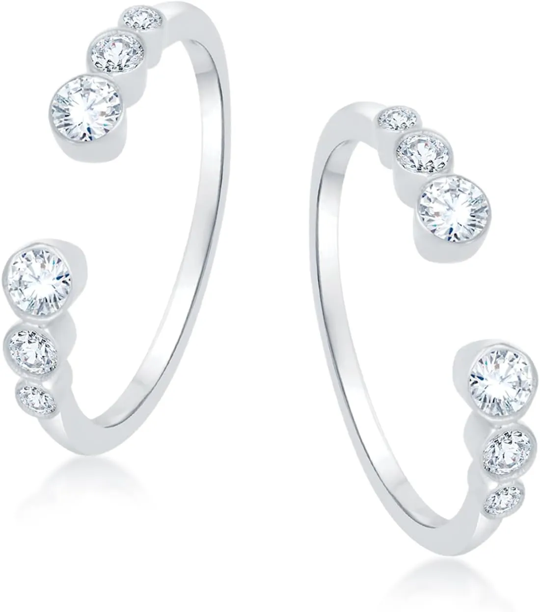 1.00 Carat Round Cut Cubic Zirconia Adjustable Women's Toe Ring In 14k Yellow Gold Plated Silver.