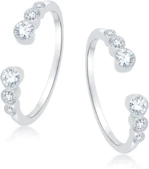 1.00 Carat Round Cut Cubic Zirconia Adjustable Women's Toe Ring In 14k Yellow Gold Plated Silver.