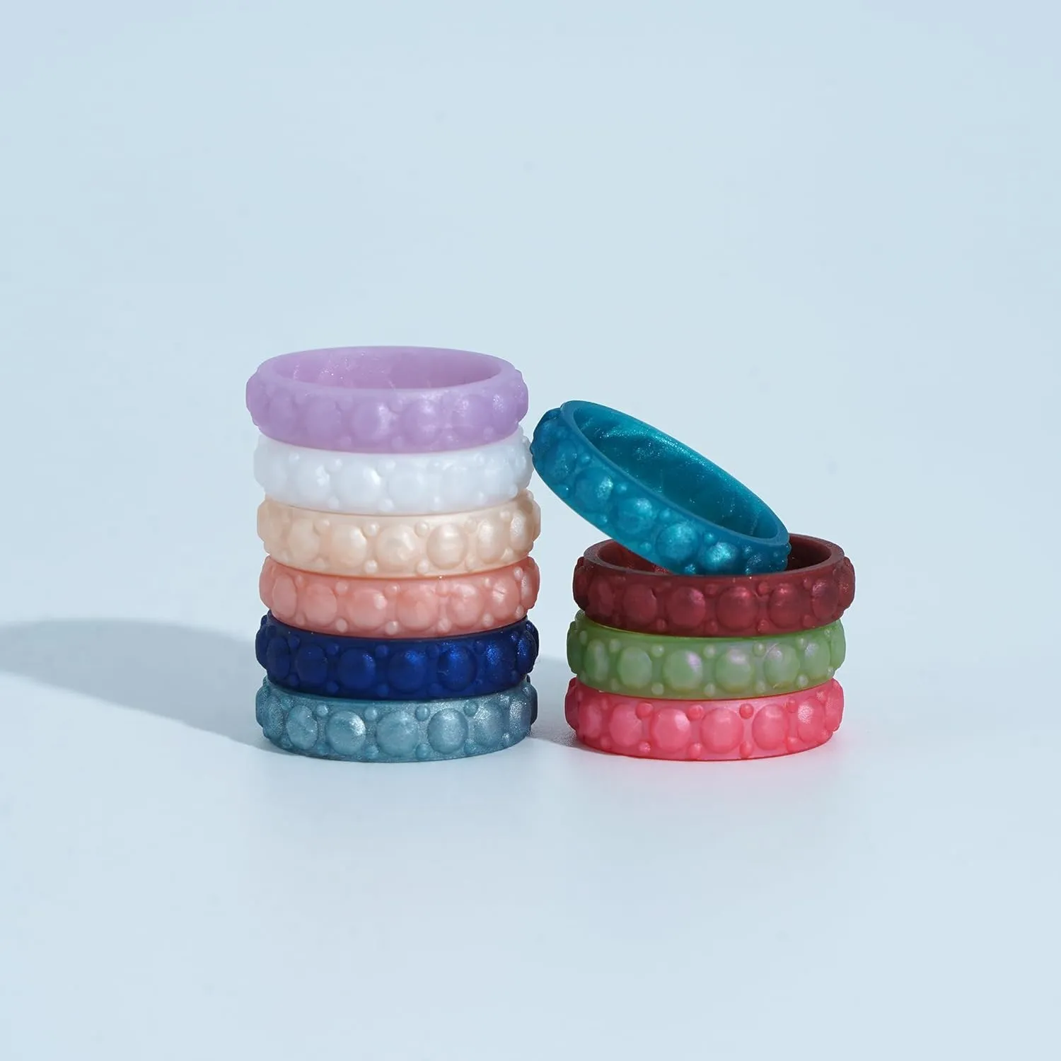 10/6/4 Packs Silicone Rings for Women - Women's Thin and Stackable Wedding Bands - Rubber engagement rings - Diamonds Collection
