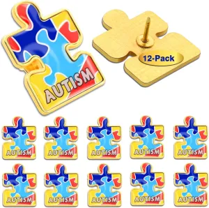 12/25/50/100Pcs Autism Awareness Lapel Pins Bulk - Metal Inspiring Symbols of Autism spectrum disorder (ASD) Support Brooch Badge