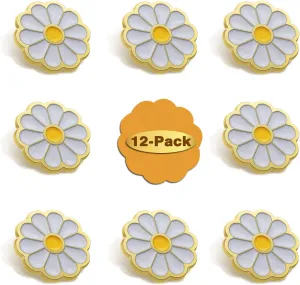 12/50/100Pcs Cute White Daisy Award Flower Enamel Lapel Pin 1 -For Faculty Nurses Girl Scout Clothes Bags Hats