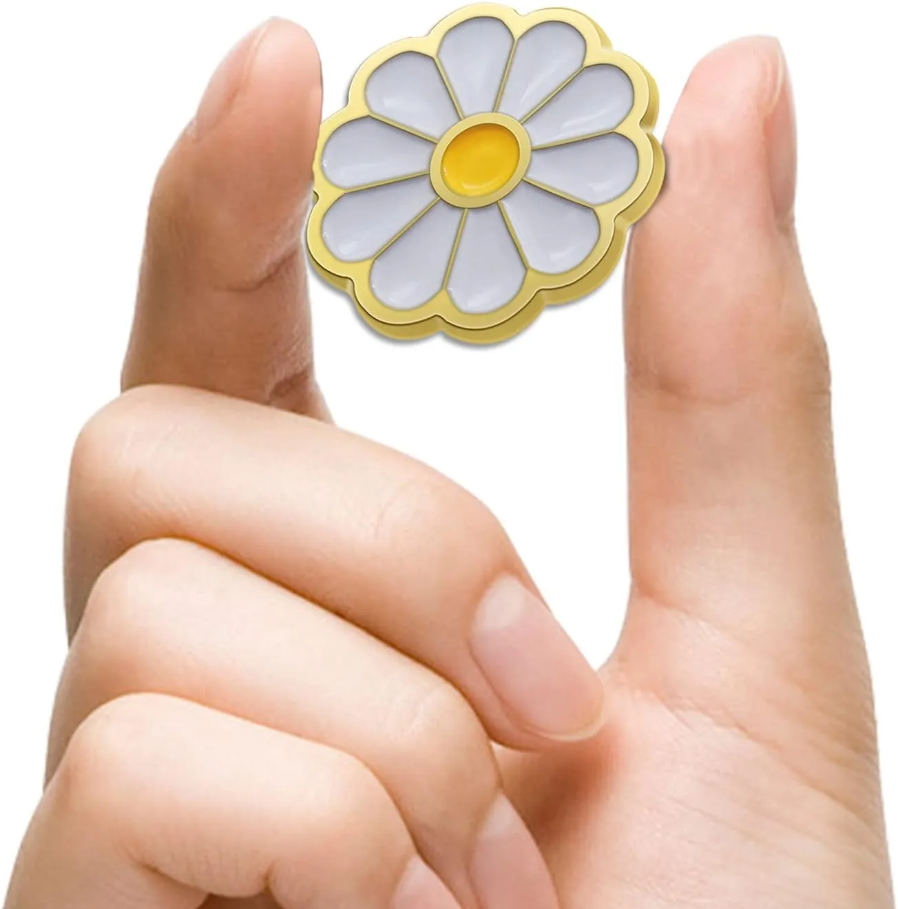 12/50/100Pcs Cute White Daisy Award Flower Enamel Lapel Pin 1 -For Faculty Nurses Girl Scout Clothes Bags Hats