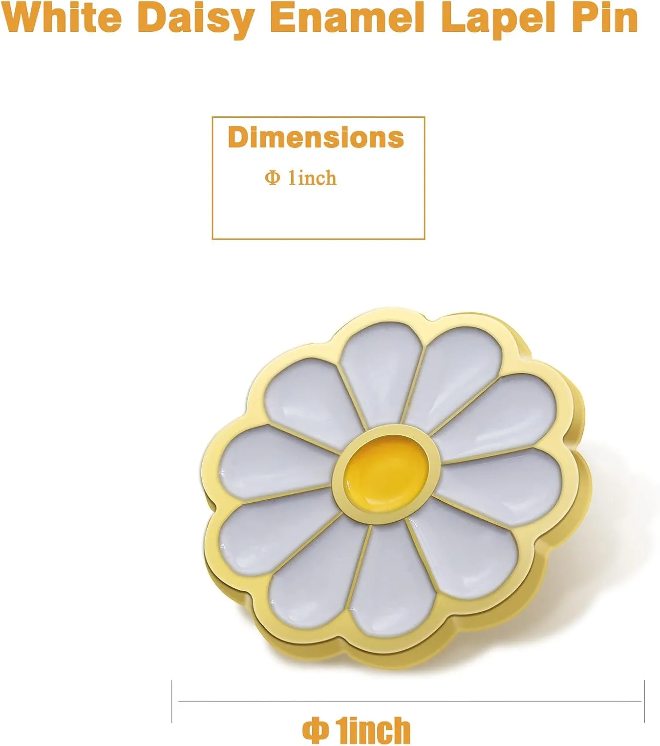 12/50/100Pcs Cute White Daisy Award Flower Enamel Lapel Pin 1 -For Faculty Nurses Girl Scout Clothes Bags Hats