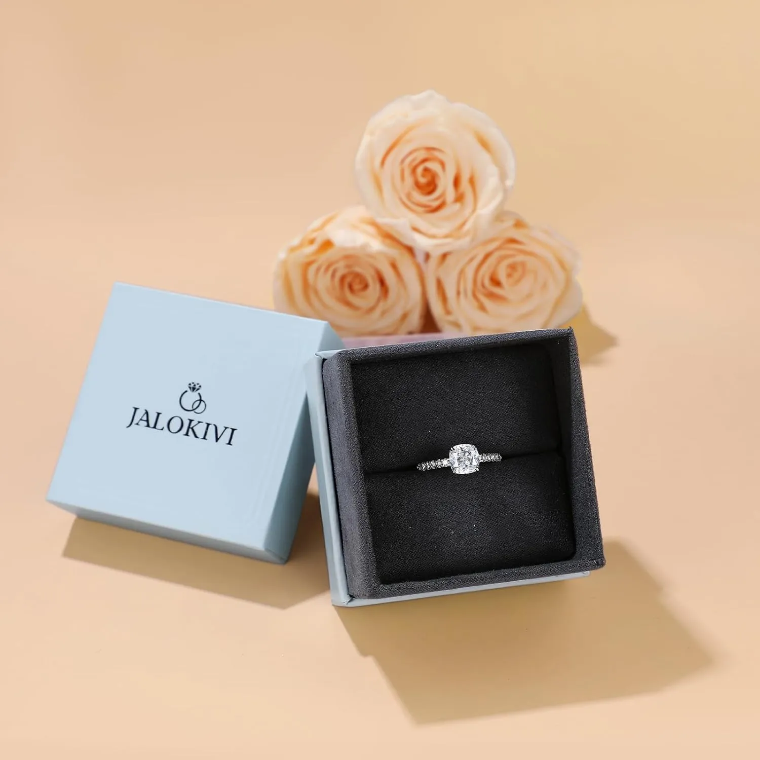1.2CT 925 Sterling Silver Engagement Rings for Women Cushion Cut Cubic Zirconia Wedding Promise Rings for Her Size 4-12