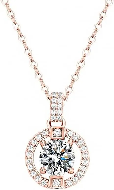 14K Gold 1 Carat Round Cut D-Color VVS1 Diamond Necklace, Elegant and Meaningful Gift for Women