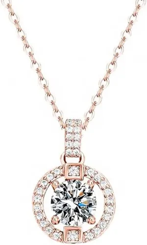 14K Gold 1 Carat Round Cut D-Color VVS1 Diamond Necklace, Elegant and Meaningful Gift for Women