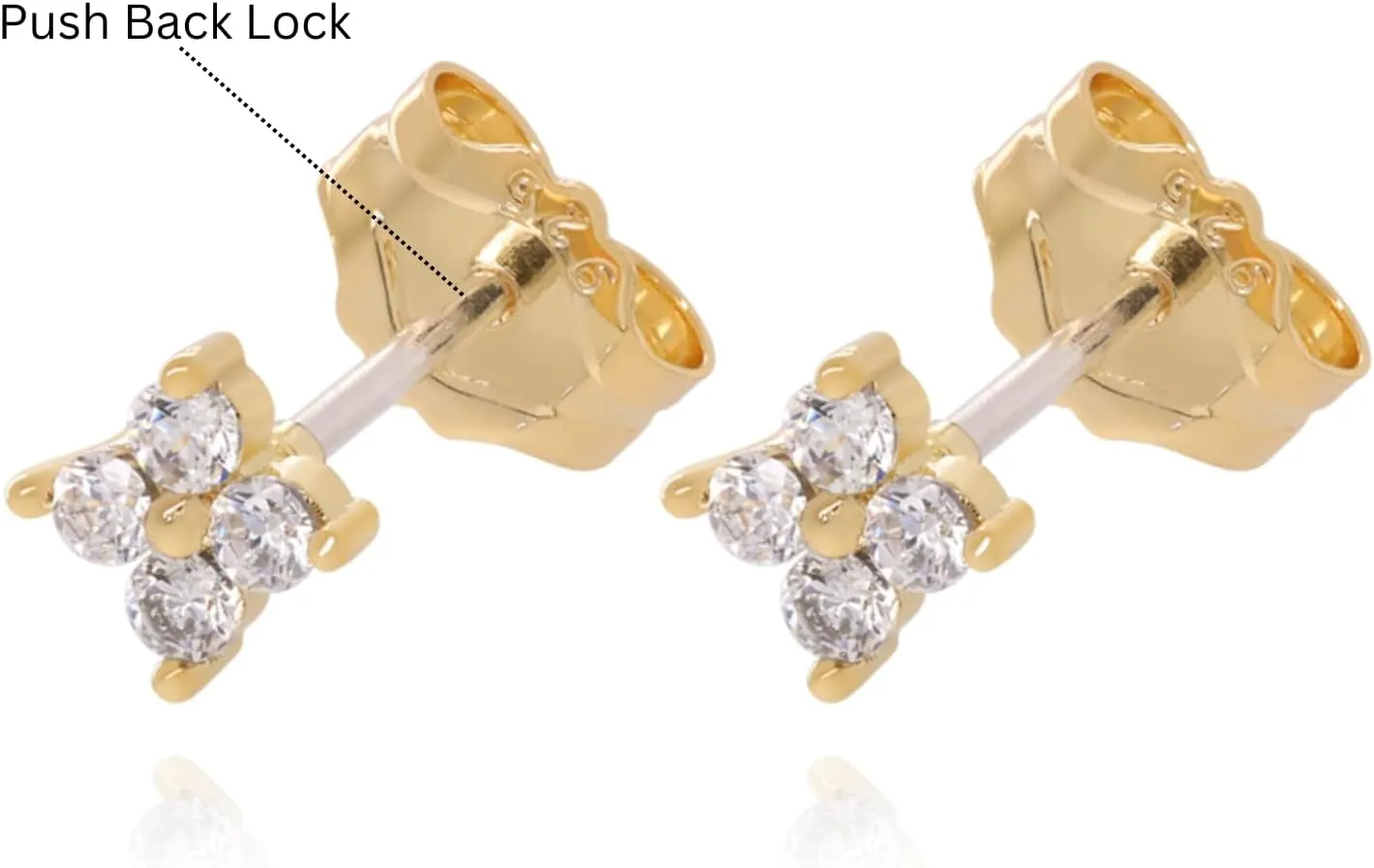 14k Gold Diamond (0.12ct) Flower Stud, Flower Shape Earring, Dainty Minimalist Earring, Tiny Floral Stud, Cartilage Earring, Gift for Women.