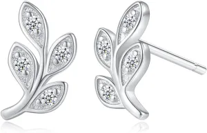 14K Gold Plated 925 Sterling Silver Post Cubic Zirconia Rose Flower Stud Earrings for Women | Hypoallergenic & Nickel Free Earrings for Women