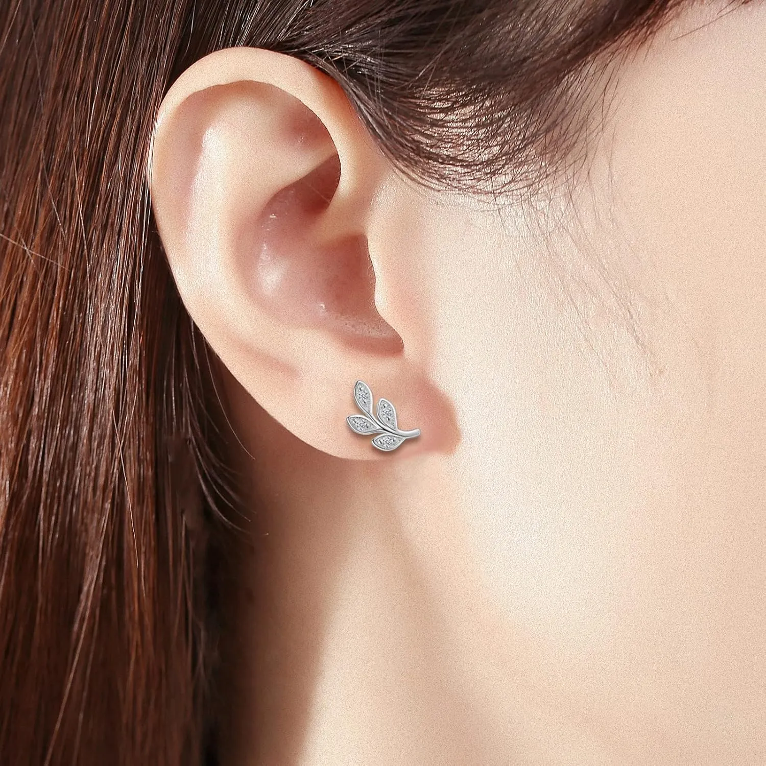 14K Gold Plated 925 Sterling Silver Post Cubic Zirconia Rose Flower Stud Earrings for Women | Hypoallergenic & Nickel Free Earrings for Women