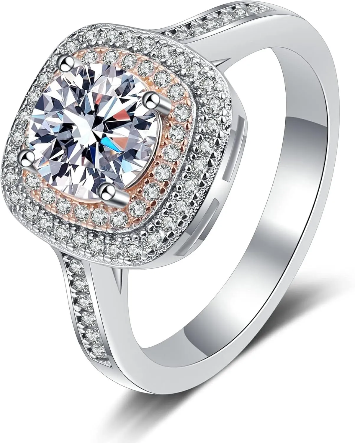 14K Gold Square Princess-Cut Women's Ring - 1 Carat Ideal Cut and Internally Flawless Diamond - Exquisite Diamond Ring and Timeless Beauty on Your Finger