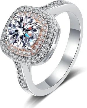14K Gold Square Princess-Cut Women's Ring - 1 Carat Ideal Cut and Internally Flawless Diamond - Exquisite Diamond Ring and Timeless Beauty on Your Finger