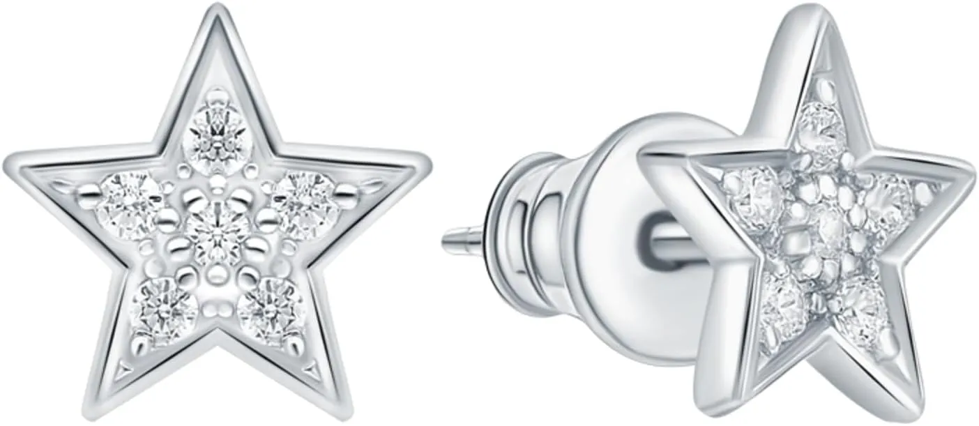 14k Solid Gold Diamond(0.10ct) Star Earring | Pave Diamond Star Studs | Celestial Earring | Mini Star Jewelry | Gift For Mom