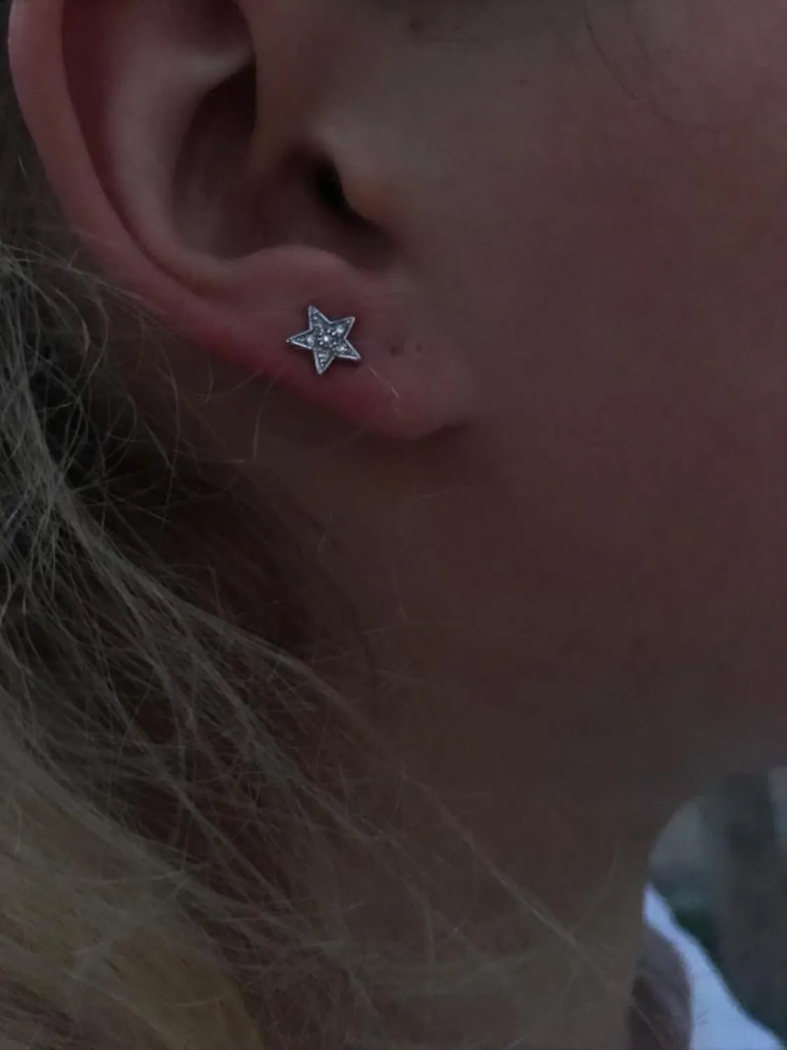 14k Solid Gold Diamond(0.10ct) Star Earring | Pave Diamond Star Studs | Celestial Earring | Mini Star Jewelry | Gift For Mom