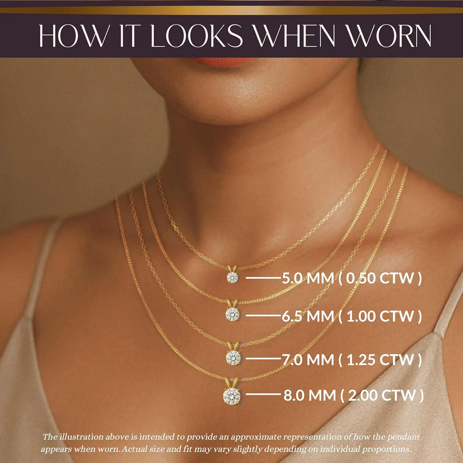 14K Solid White or Yellow Gold Lab Grown Moissanite Solitaire Pendant Necklace | Double Loop Bail | Round, Cushion, Oval Cut | Pendant Only | Fine Jewelry Luxury Gift