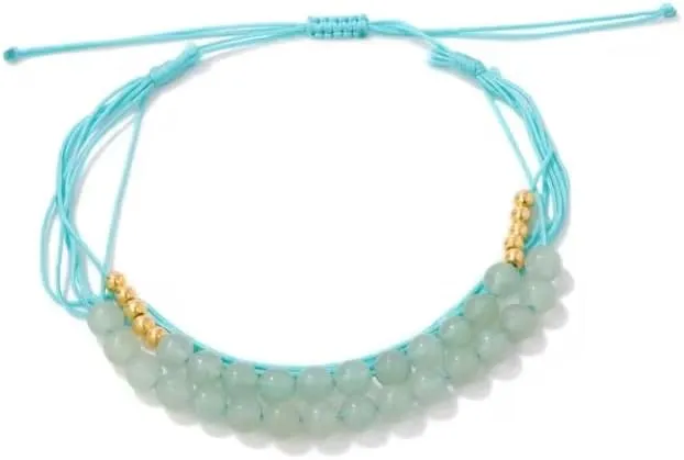 1PCS Rope 4mm Chalcedony Beads Braided Bracelets For Women Men Adjustable Natural Stone Woven Bracelets