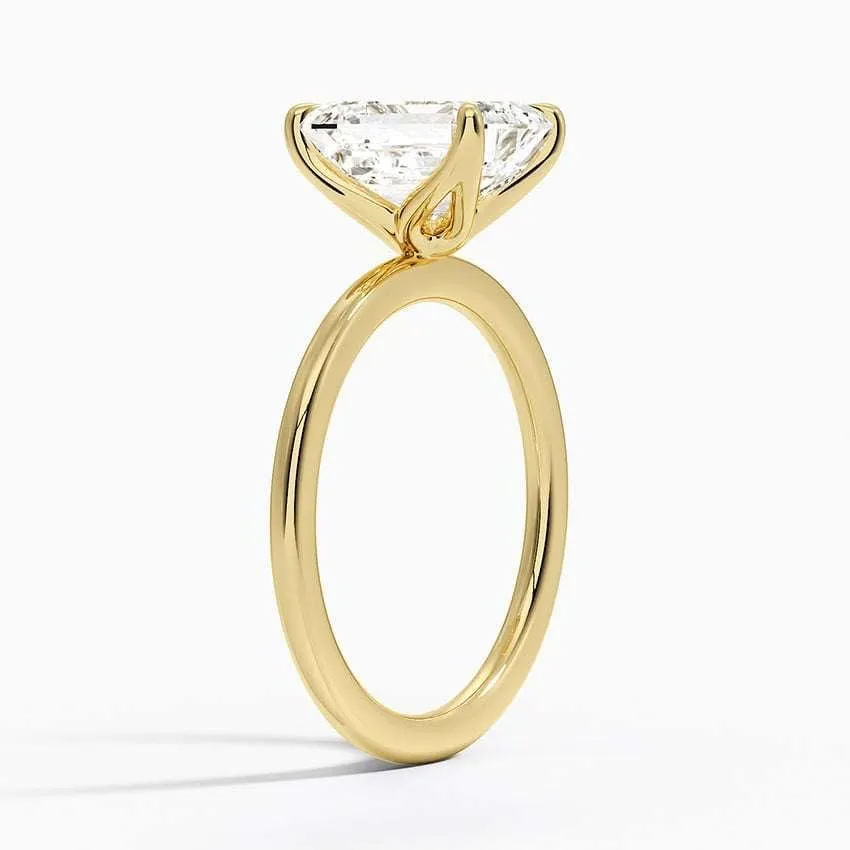 2.00 CT Moissanite Emerald Cut Ring  Yellow, White, Rose (Gold), Silver, Platinum Jewellery  Sterling Silver & Vintage-Inspired Ring for Women (10K, 14K, 18K)