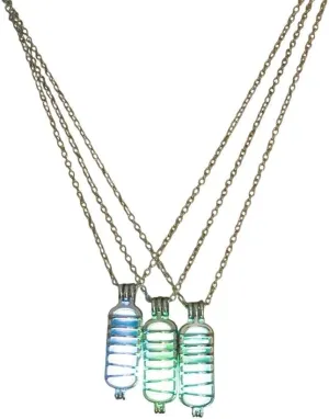 2025 New 2 Luminous Stone Necklace Women Fashion Bottle Glow In The Dark Pendant Necklace Sliver Plated Costume Jewelry DANS02313