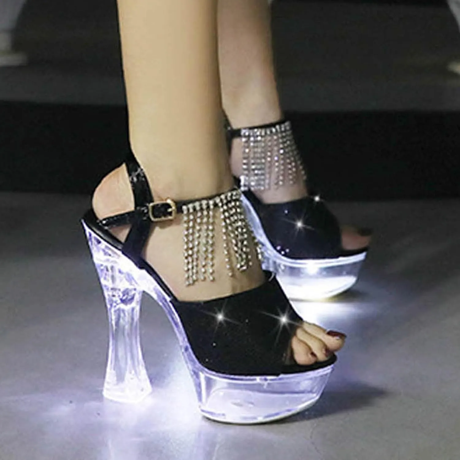 2025 Women Chunky Heels Sandals Fashion Sexy Ladies Dress Height Increase Shoe with Ankle Strap Comfortable Non-Slip Walking Footwear Summer Dance Party Slides Breathable High Heel Shoes
