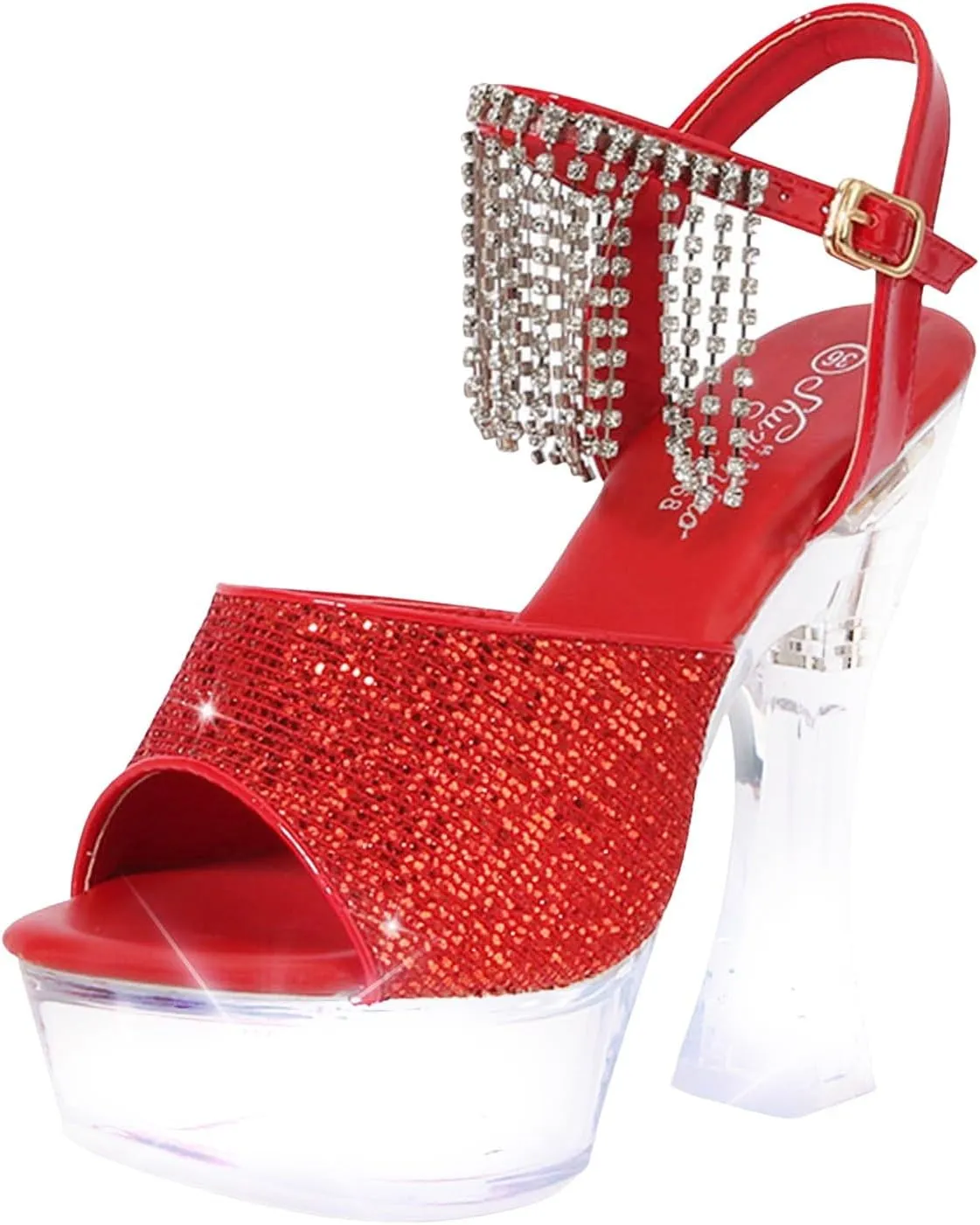 2025 Women Chunky Heels Sandals Fashion Sexy Ladies Dress Height Increase Shoe with Ankle Strap Comfortable Non-Slip Walking Footwear Summer Dance Party Slides Breathable High Heel Shoes