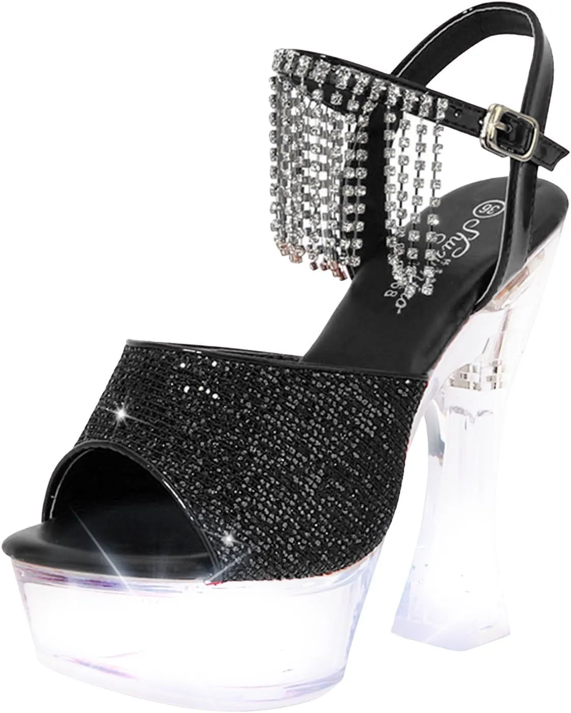 2025 Women Chunky Heels Sandals Fashion Sexy Ladies Dress Height Increase Shoe with Ankle Strap Comfortable Non-Slip Walking Footwear Summer Dance Party Slides Breathable High Heel Shoes