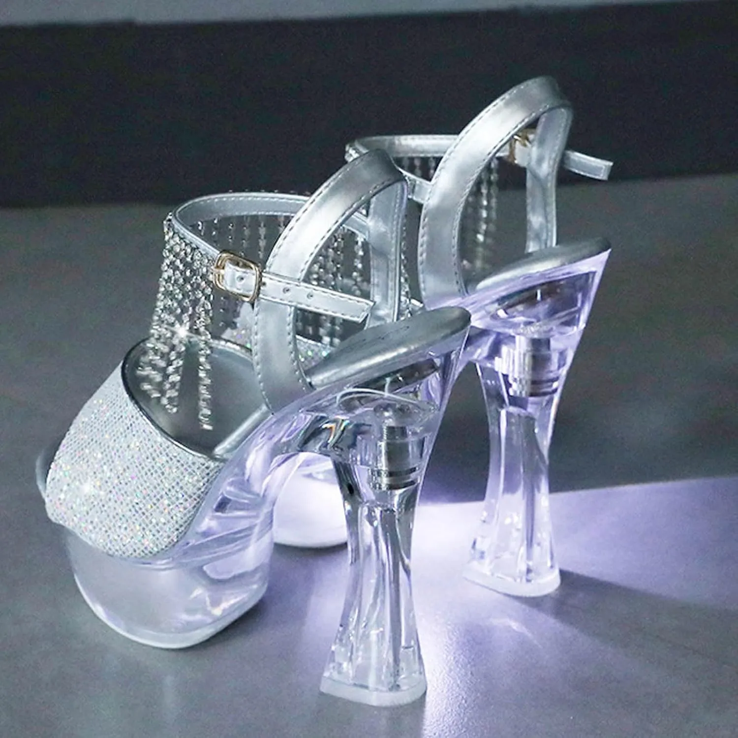 2025 Women Chunky Heels Sandals Fashion Sexy Ladies Dress Height Increase Shoe with Ankle Strap Comfortable Non-Slip Walking Footwear Summer Dance Party Slides Breathable High Heel Shoes