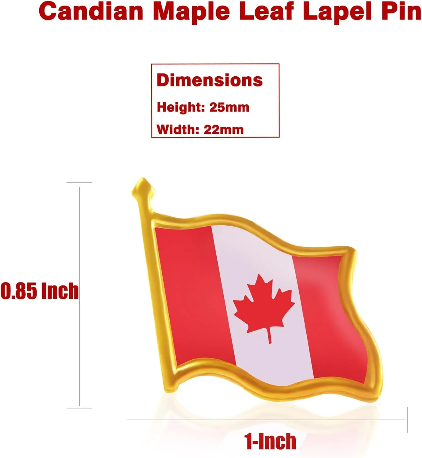 20/50/100Pcs Canada Flag Pins Bulk Enamel Souvenir- Metal Candian Maple LeafLapel Pin Brooch Badge for Men Women Clothes Bags Hats