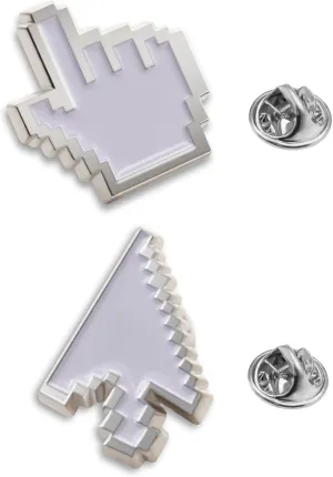 2/10/50/100Pcs Classic Cursor Pixel Gesture Arrow Enamel Pins -Engineer IT work Gifts