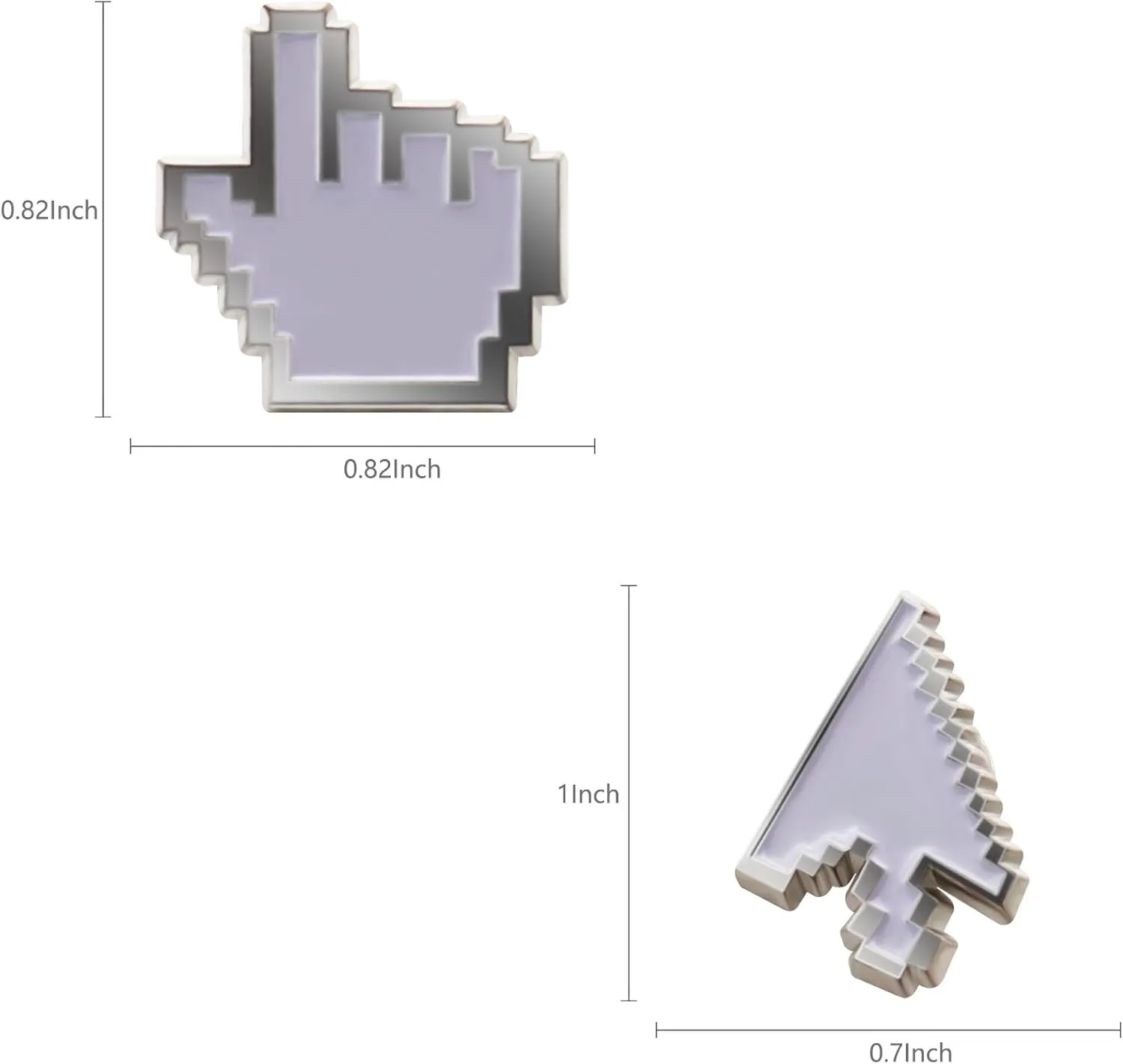 2/10/50/100Pcs Classic Cursor Pixel Gesture Arrow Enamel Pins -Engineer IT work Gifts