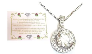 2ct Valentines day gifts for Daughter 2 carat Solitaire Diamond Necklace White Gold Pendant Platinum Sterling Silver 925 Diamond Necklace 16-20" Certified Diamonds Valentines Handmade Silver Jewellery