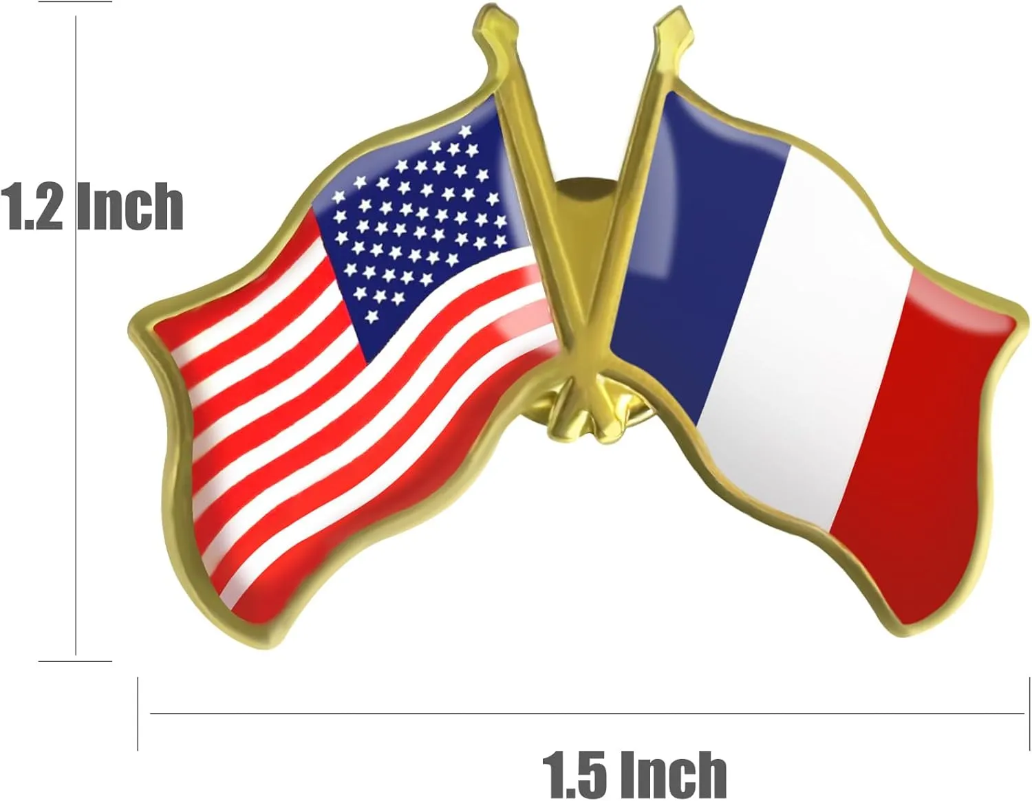 6/12/50/100 Pack-American French France Friendship Flag Pins Bulk -1.5
