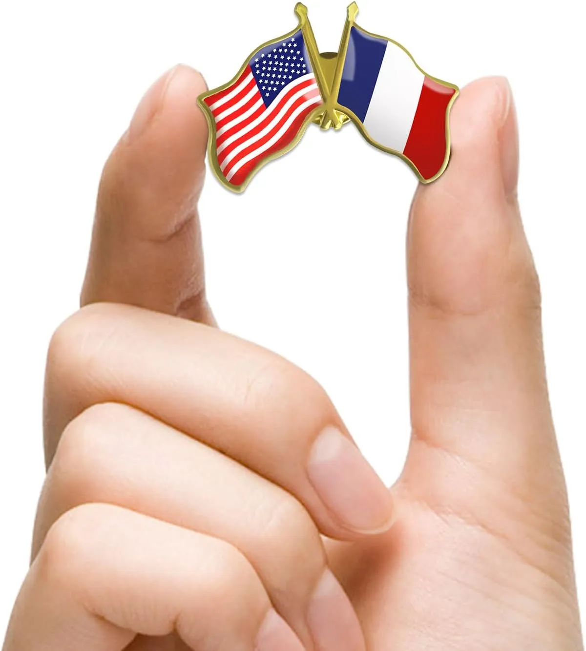 6/12/50/100 Pack-American French France Friendship Flag Pins Bulk -1.5