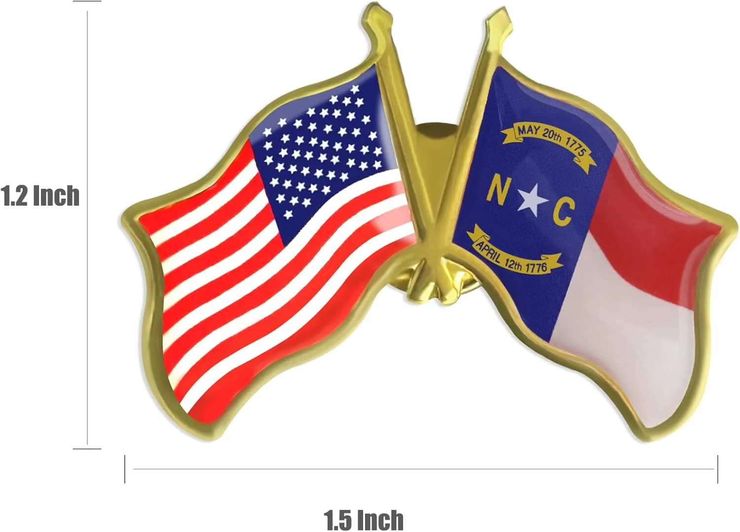 6/12/50/100 Pack-American State North Carolina Flag Lapel Pins Friendship Bulk -1.5