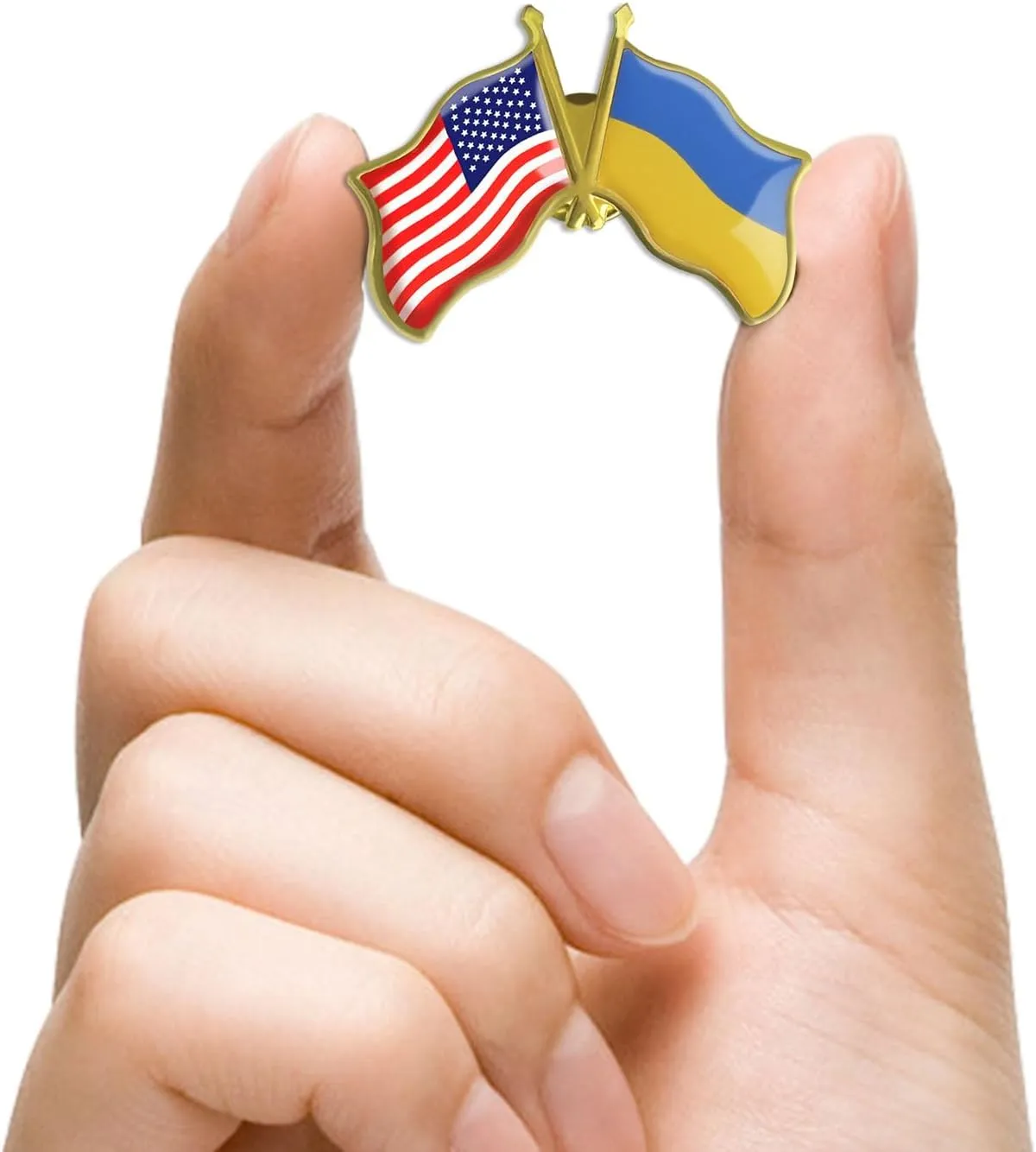 6/12/50/100 Pack-American US Ukraine Flag Lapel Pins Bulk -1.5 Metal Patriotic United States of America USA Ukrainian Lapel Pins Badge Friendship Souvenir