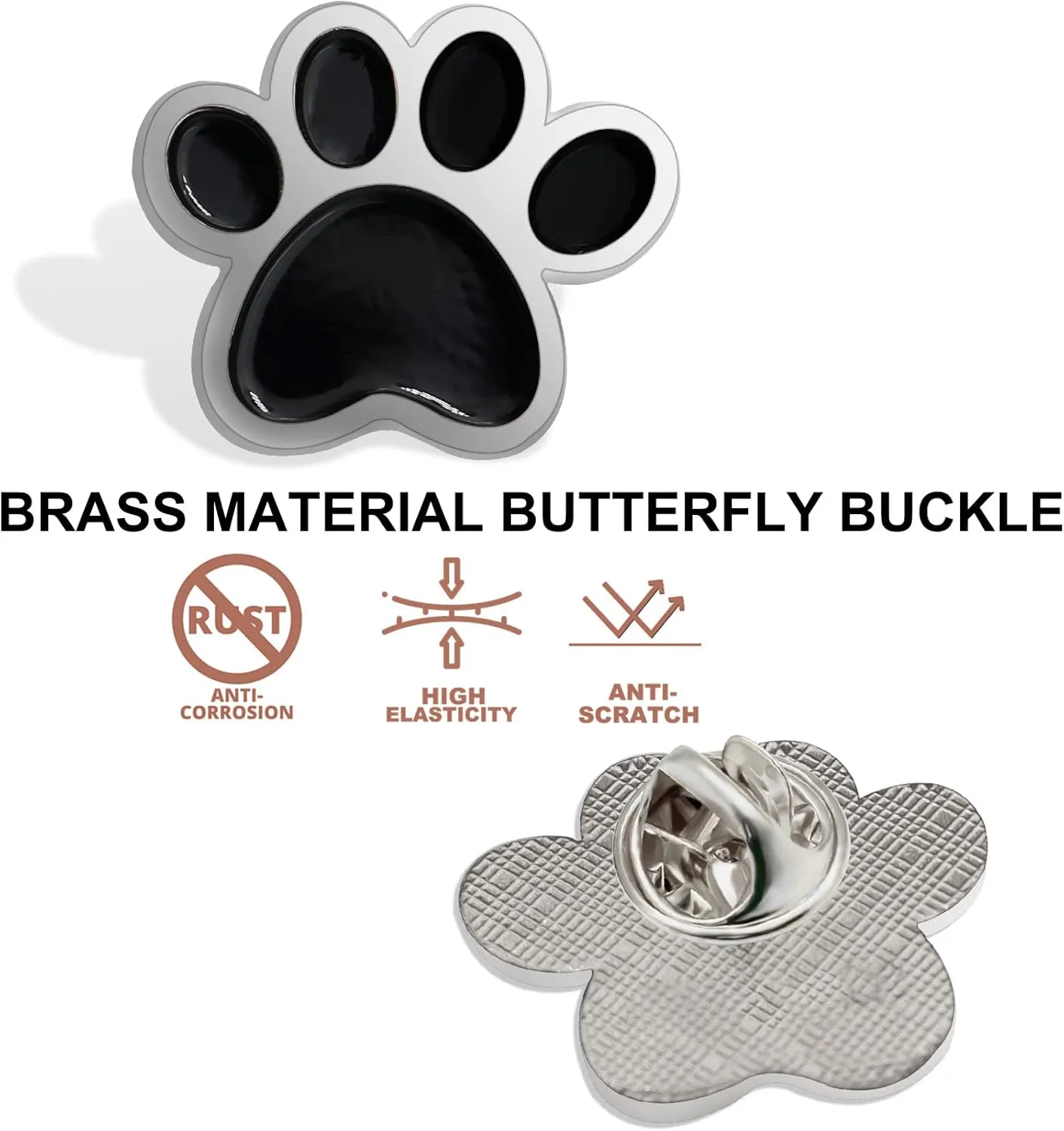 6/12/50/100Pcs Multiple Colour Paw Award Lapel Pin 1  -School Student Awards Mascot Brooch Animal Badge For Clothes Bags Hats