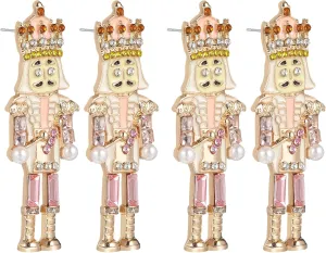 ABOOFAN 2 Pairs Nutcracker Earrings - Cute Winter Christmas Stud Earrings for Women and Teenage Girls