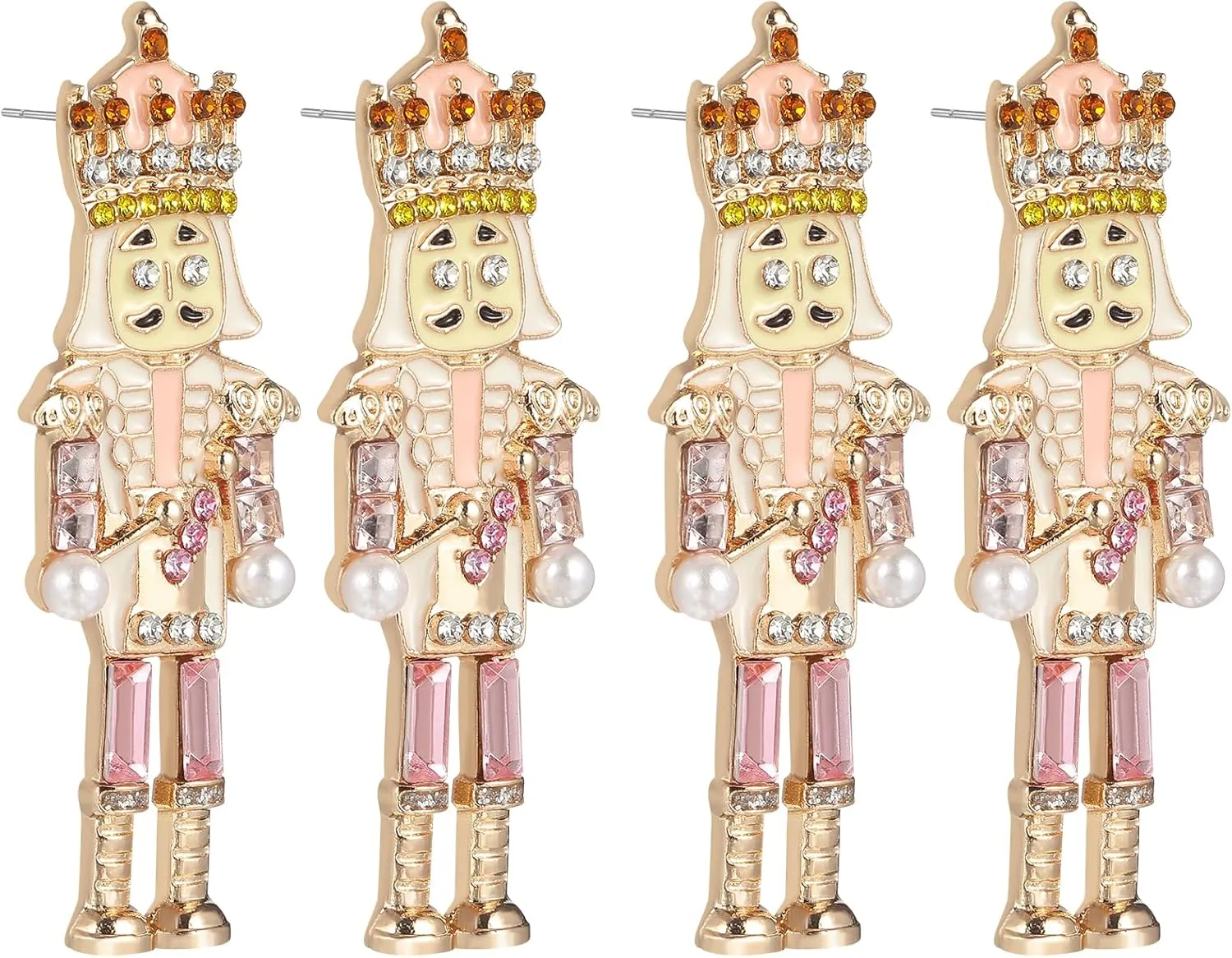 ABOOFAN 2 Pairs Nutcracker Earrings - Cute Winter Christmas Stud Earrings for Women and Teenage Girls
