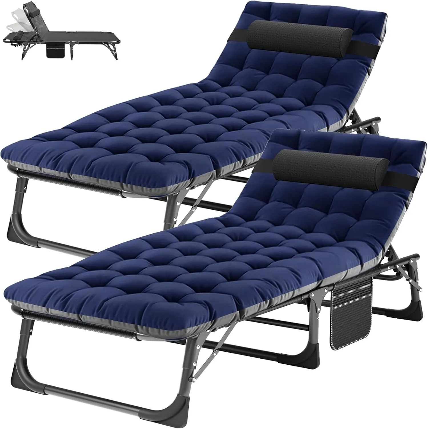 ABORON Camping Cot for Adults, Heavy Duty Adjustable Bed for Sleeping, Adjustable Double-Layer 1200D with Mattress & Carrying Bag for Home, Office, Vacation, Camping
