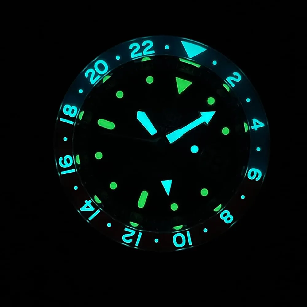 ACHARD AMOY Men GMT Watch Luxury 42mm Automatic Mechanical Wristwatch Diver 20GMT BGW-9 / C3 Luminous Sapphire NH34 Sapphire Bezel (GMT Watch 5)