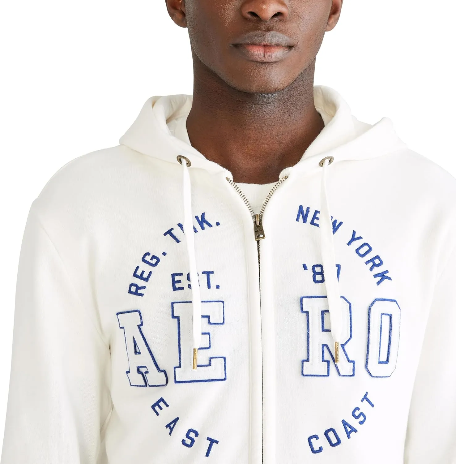 AEROPOSTALE Men's Aero Logo Full Zip Hoodie-Circle