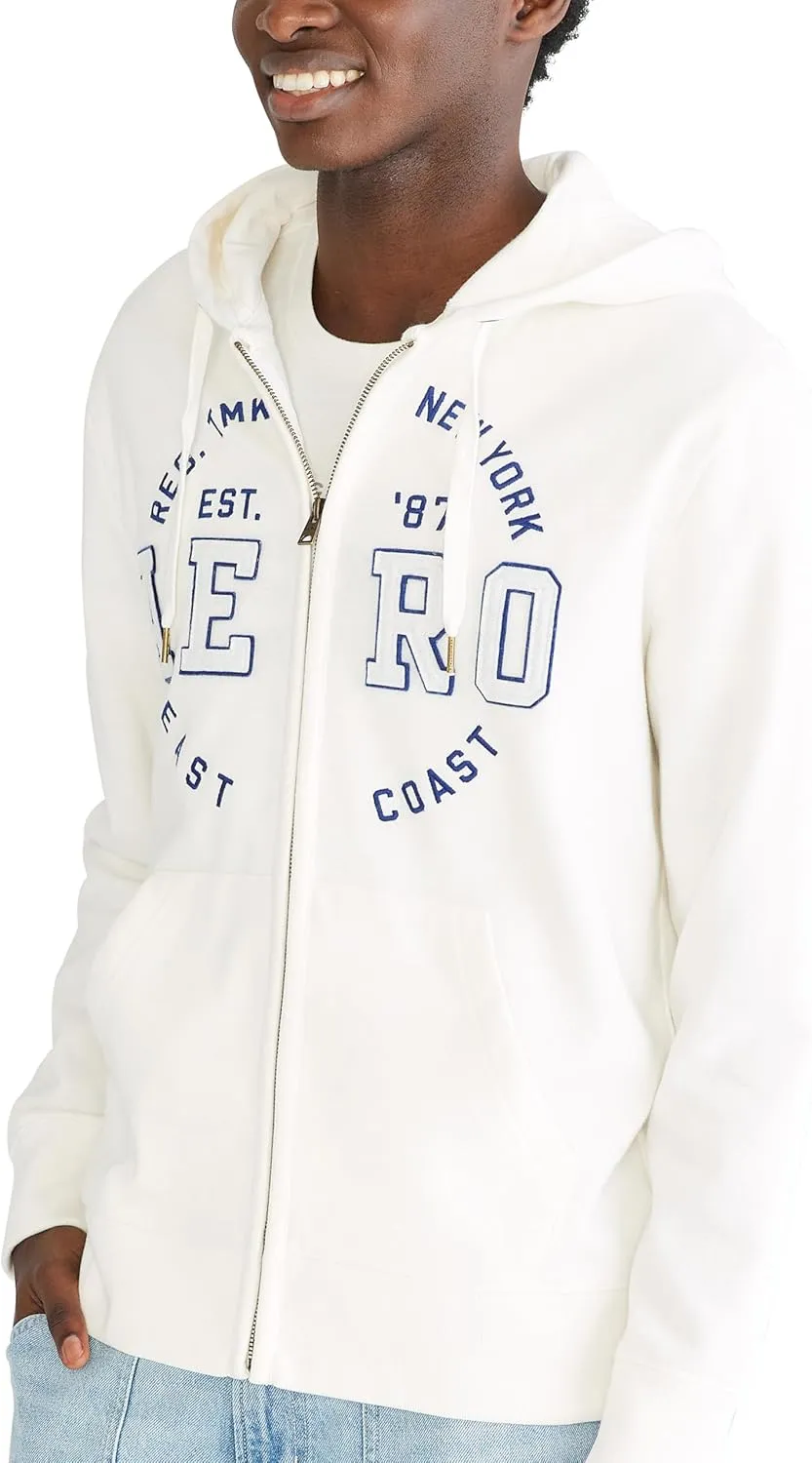 AEROPOSTALE Men's Aero Logo Full Zip Hoodie-Circle