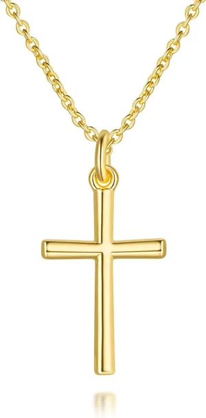 AMELINE 14K Gold Cross Necklaces for Women Gold Cross Chain Minimalist Cross Pendant Small Cross Necklace for Women Cross Jewelry