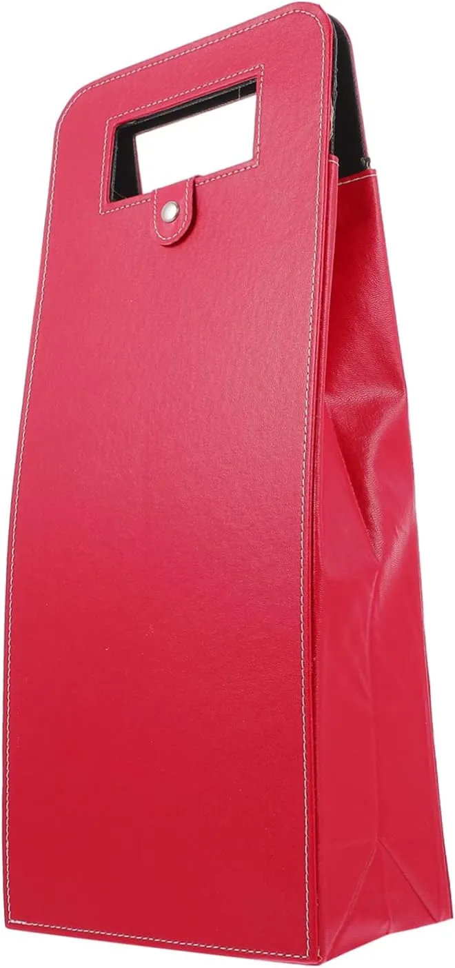 ARTIBETTER 1Pc Wine Carrier Bag Creative Wine Bottle Storage Tote Pouch for present Giving for Christmas Thanksgiving and Dinner Parties Durable Leather Design Wine