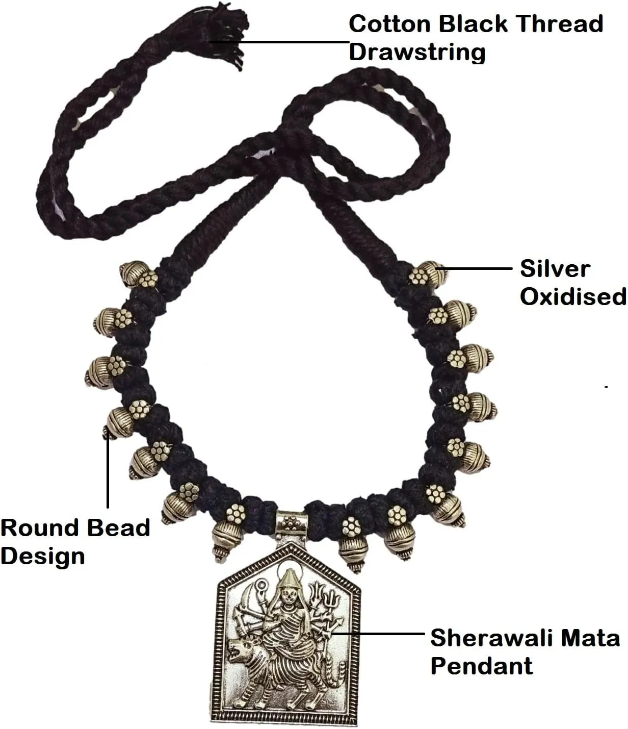 athizay black Necklace choker with statement Pendant Tribal inspired Black and Silver Jewelry for women Handcrafted beaded chokers with bold Pendant