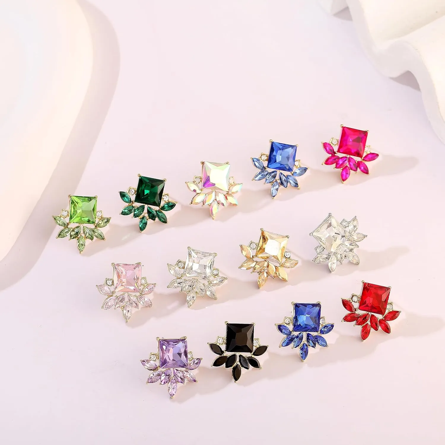 ATIMIGO Vintage Rhinestone Crystal Cluster Drop Earrings Art Deco Hypoallergenic Earrings for Women Wedding Bridal Prom Formal