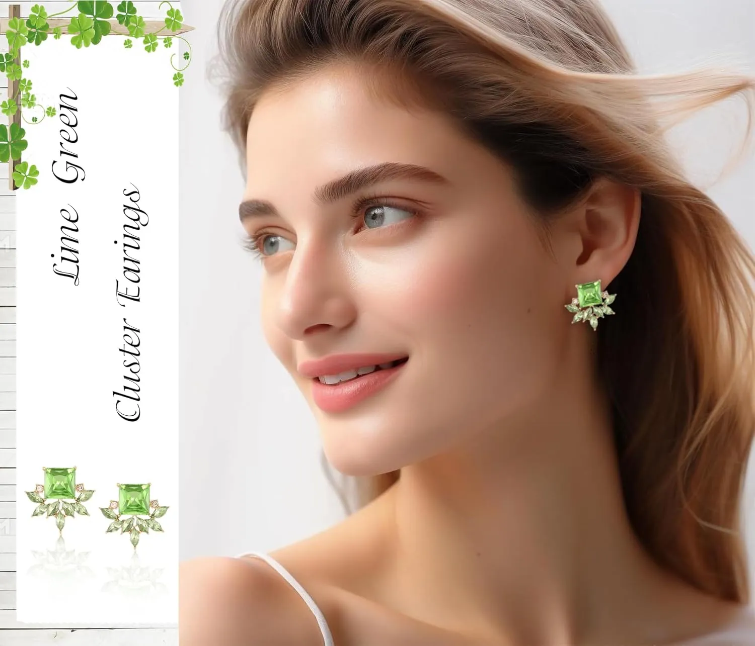 ATIMIGO Vintage Rhinestone Crystal Cluster Drop Earrings Art Deco Hypoallergenic Earrings for Women Wedding Bridal Prom Formal