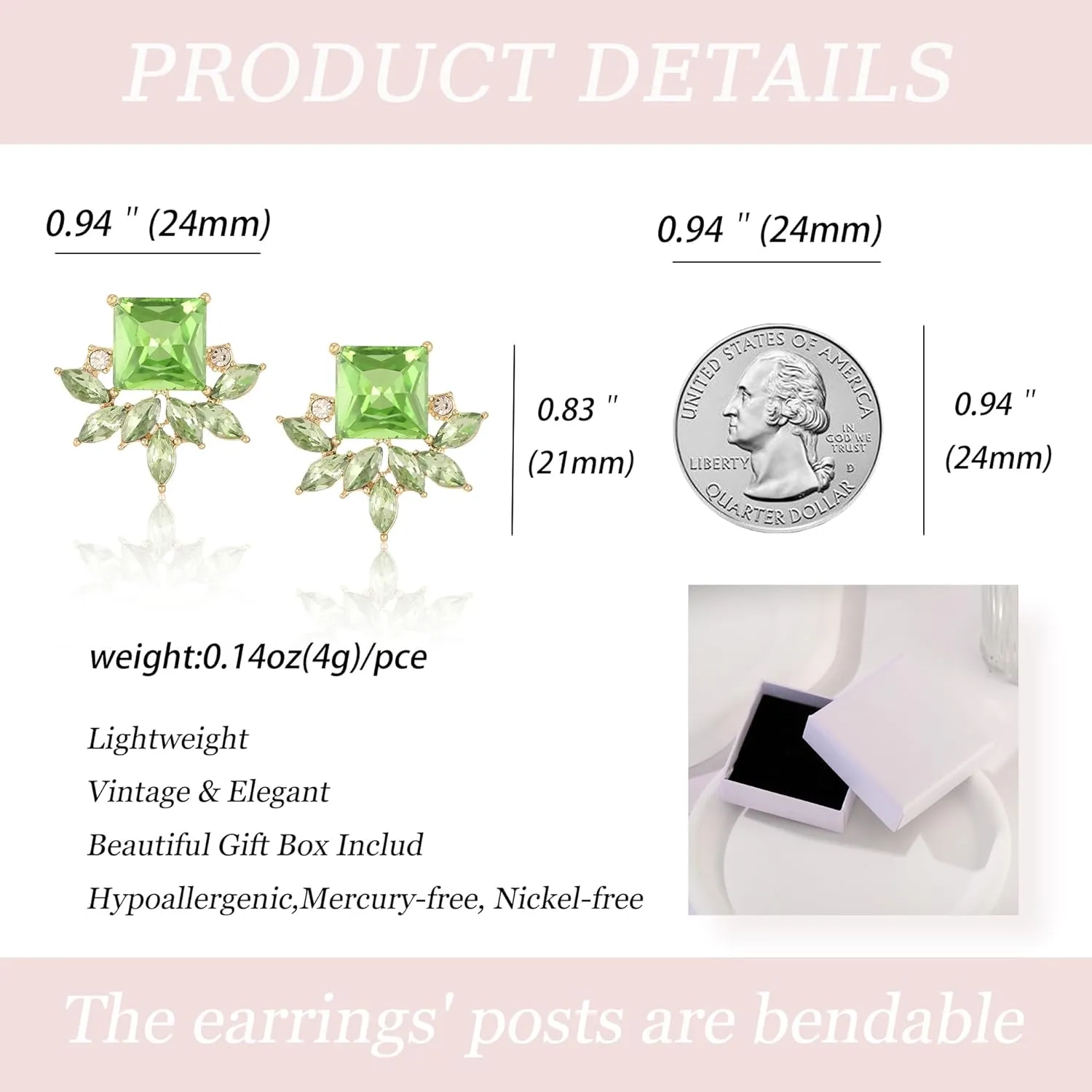 ATIMIGO Vintage Rhinestone Crystal Cluster Drop Earrings Art Deco Hypoallergenic Earrings for Women Wedding Bridal Prom Formal