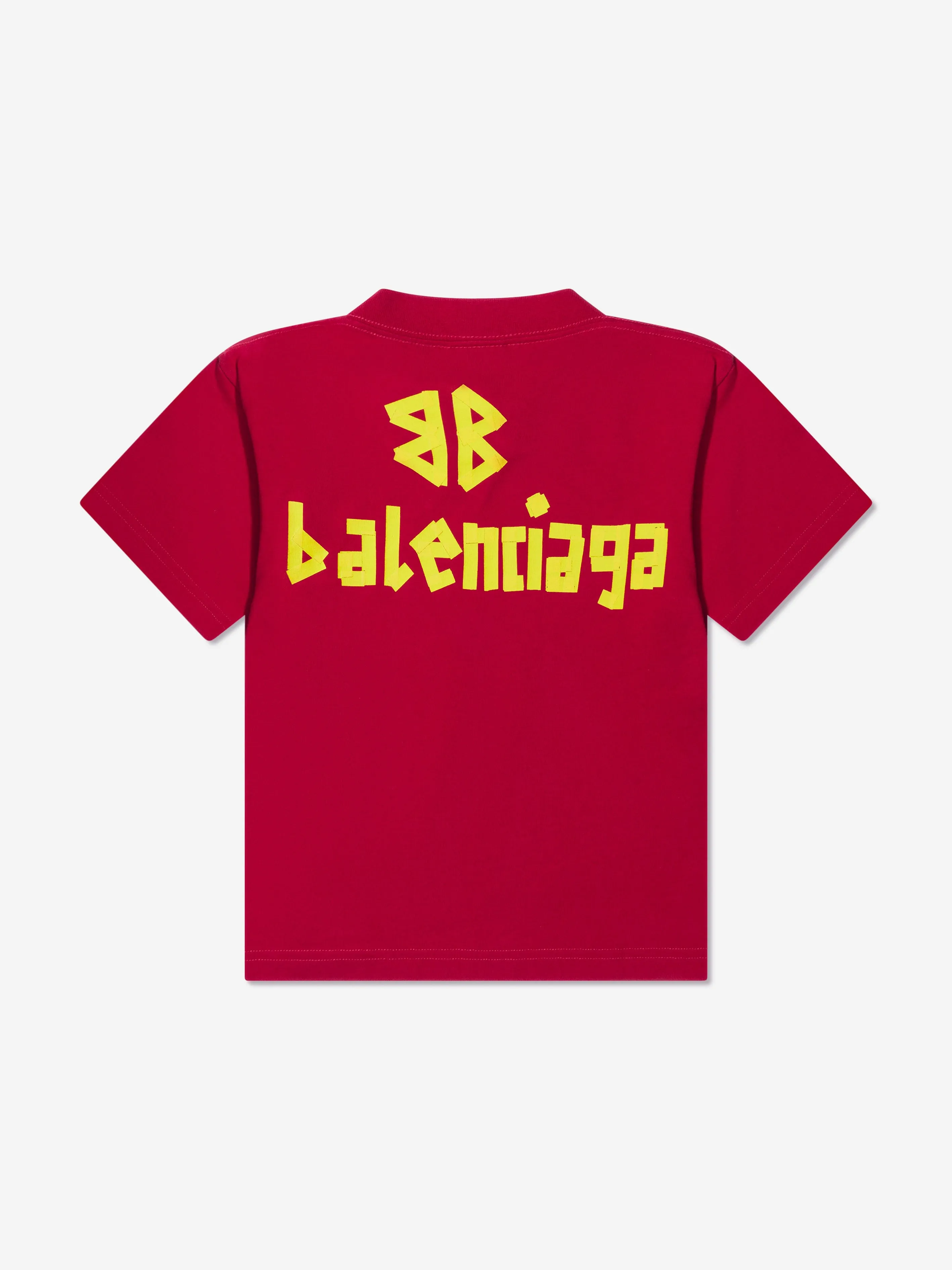 Balenciaga Kids Logo T-Shirt in Red